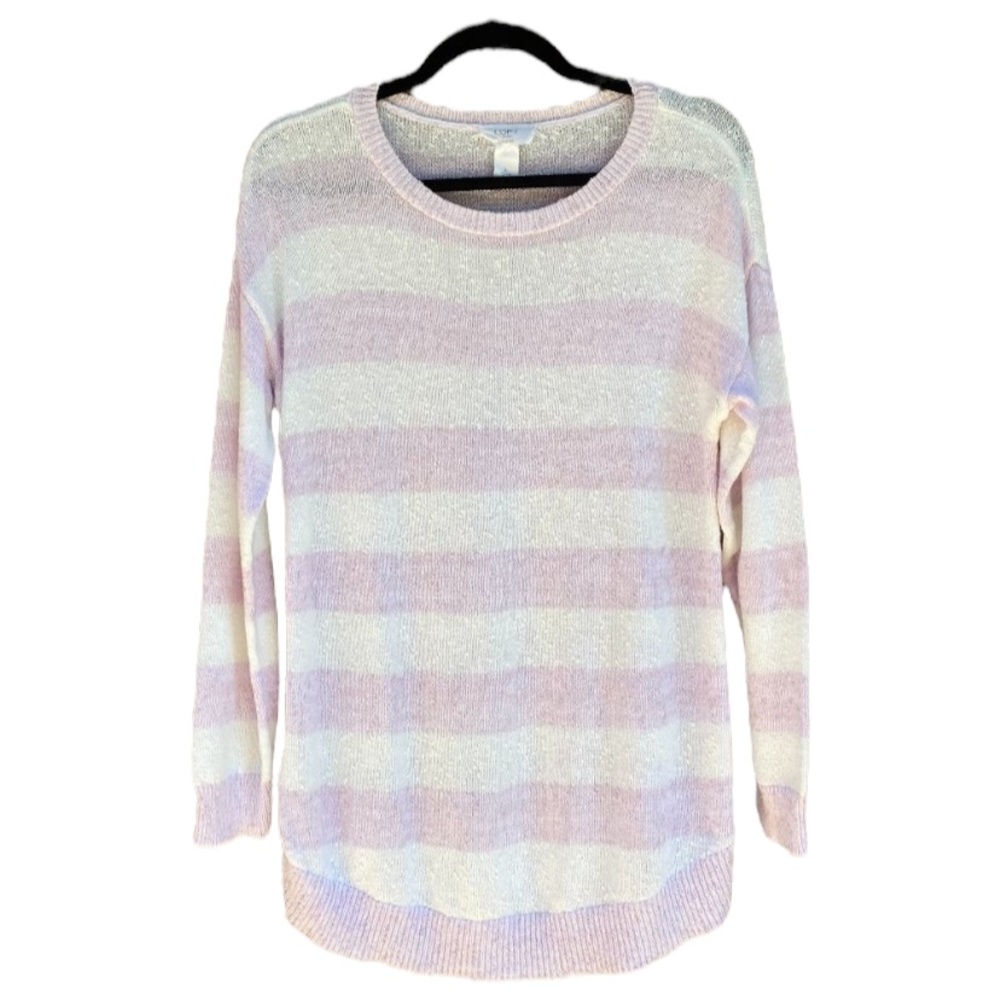 LOFT Outlet Lounge Textured Striped Sweater Size L